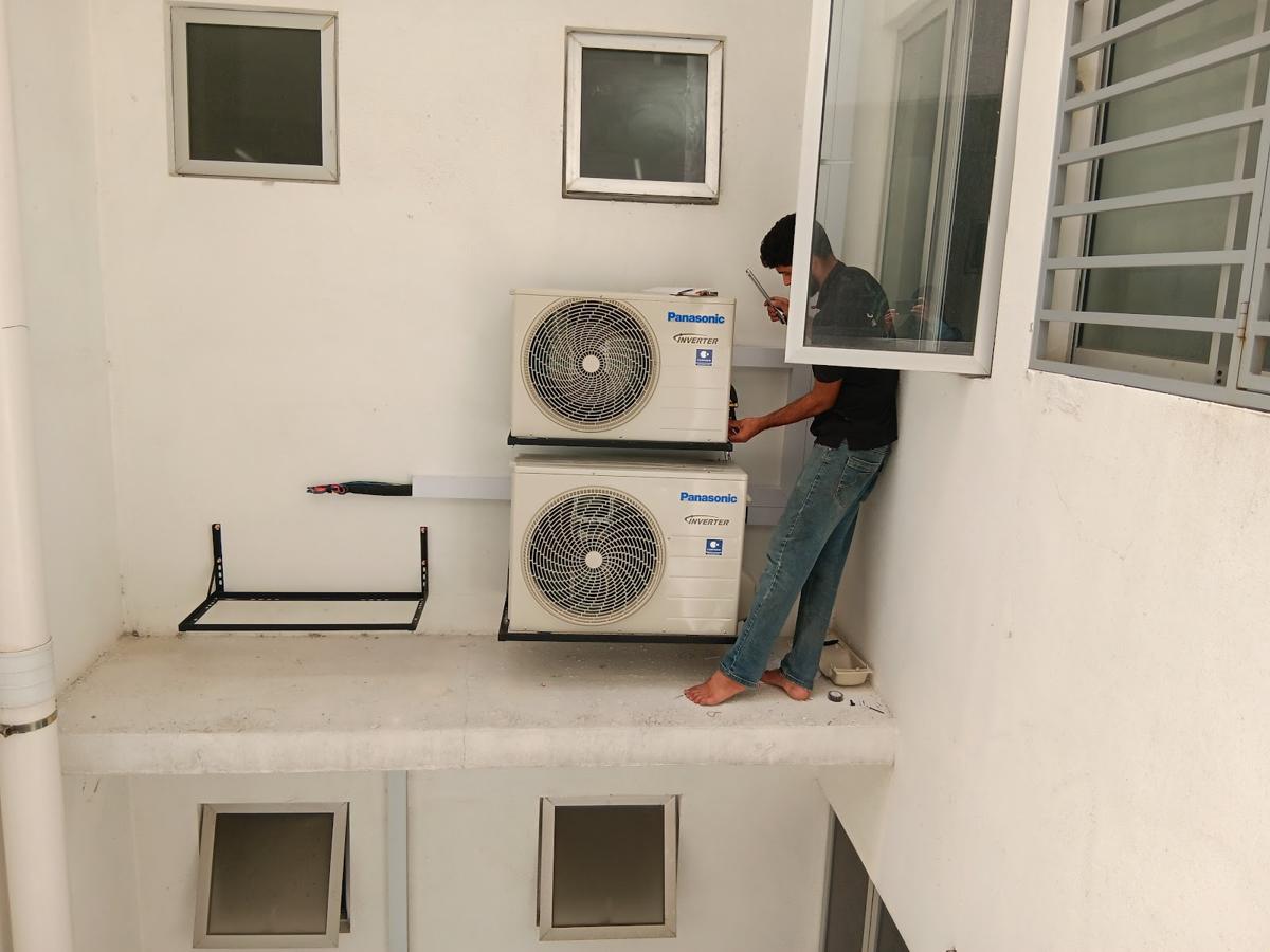 Two Panasonic outdoor units installed